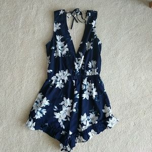Navy Floral Romper